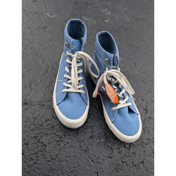 Lugz Womens Habitat Lace Up Sneaker Sz 9 Comfort Fashion Chunky Tread Blue White - Picture 4 of 8